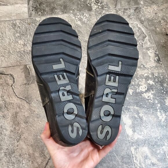 Sorel Joan Of Arctic Wedge II Distressed Quarry Gray Leather Chelsea Wedge Boots - Picture 7 of 9